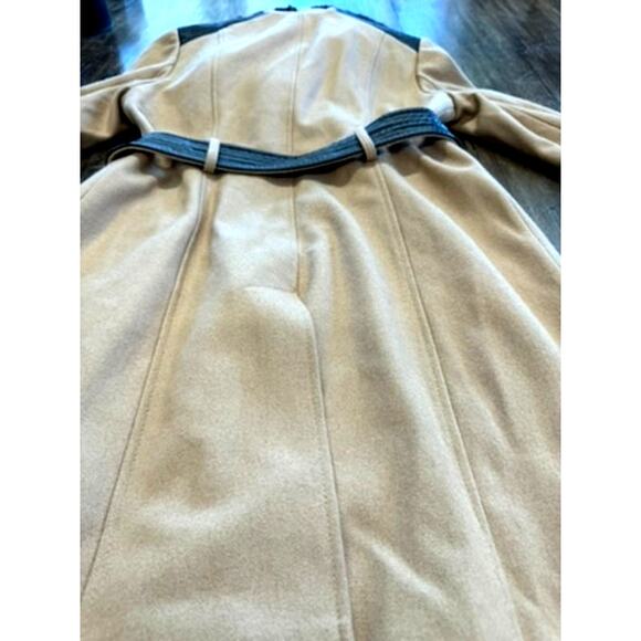 "VIA SPIGA" Stunning Wool Coat, Faux Fur Trim, Asymmetrical Zipper,Belted,8 - Picture 15 of 16